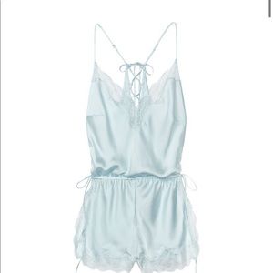 Victoria’s Secret satin and lace lace-up romper